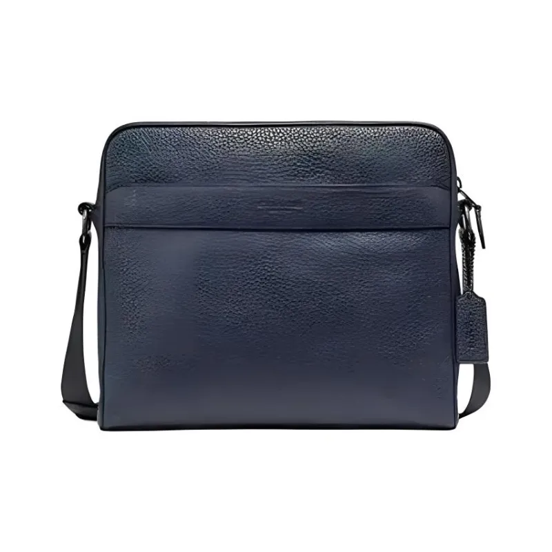 COACH Charles Pebbled Leather Camera Bags Crossbody Bag Shoulder Bag Men's Blue Black-3