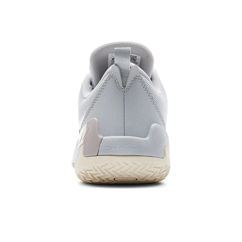 PEAK Cushioned Slip-Resistant Breathable Rebound Low-Top Basketball Shoes Men's White Gray-4