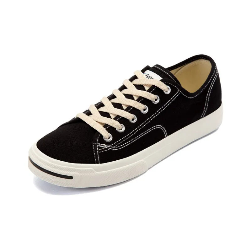 Dafu Leaps Forward Anti Slip Wear Resistant Breathable Lightweight Low Top Canvas Shoes Unisex Black-1