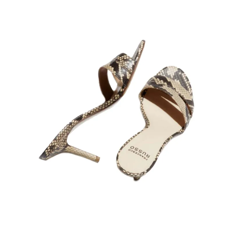 FRANCESCO RUSSO Slide Slippers 7.5cm Women's Tan-2