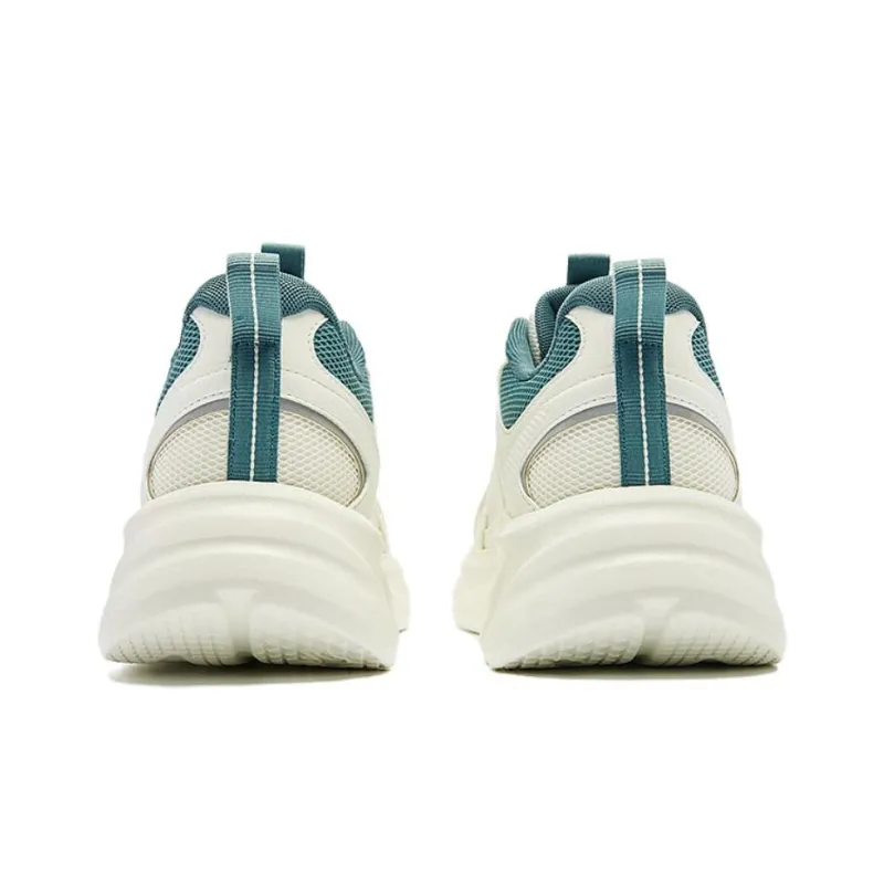 QIAODAN Cushioning, Wear Resistant Low Top Running Shoes Men's White Cyan-5
