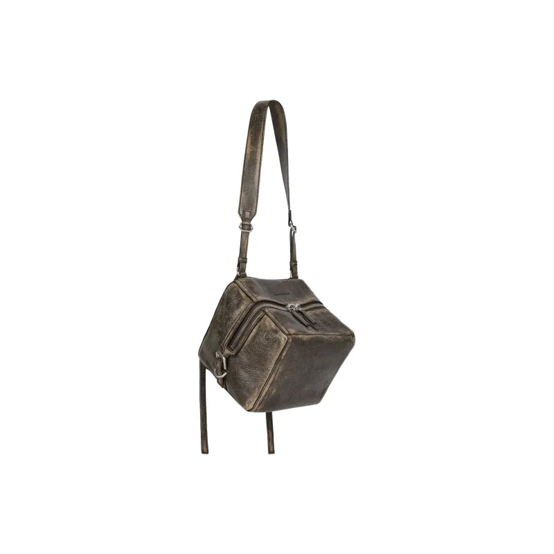 Givenchy Calfskin Shoulder Bag, Crossbody Bag Small Size Men's Beige & Chestnut-2