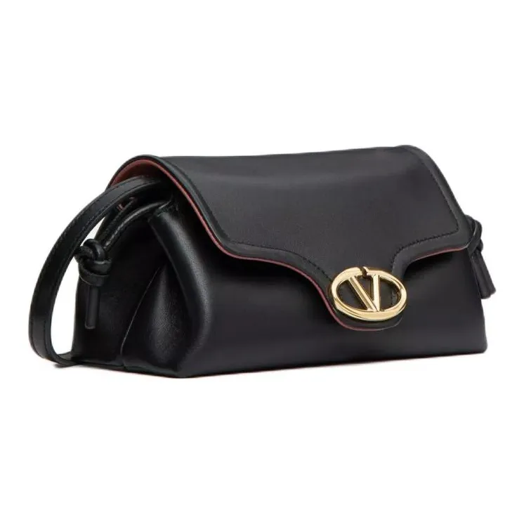 Valentino VLogo Plaque Foldover Top Shoulder Bag-1