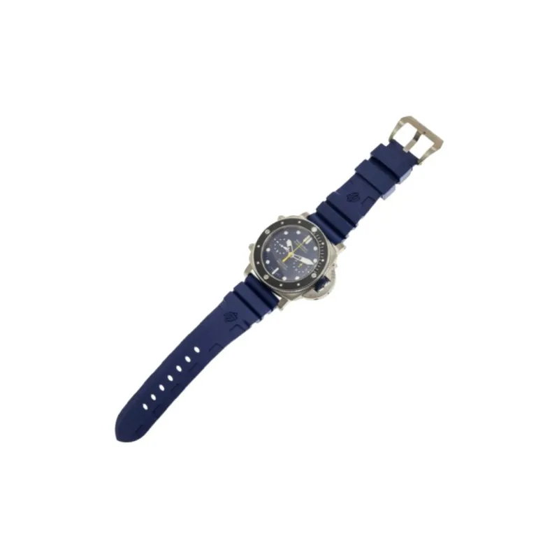 PANERAI Automatic Mechanical Movement Men's Watches Watch 47mm Blue Dial Titanium Watch Case Rubber Strap-2