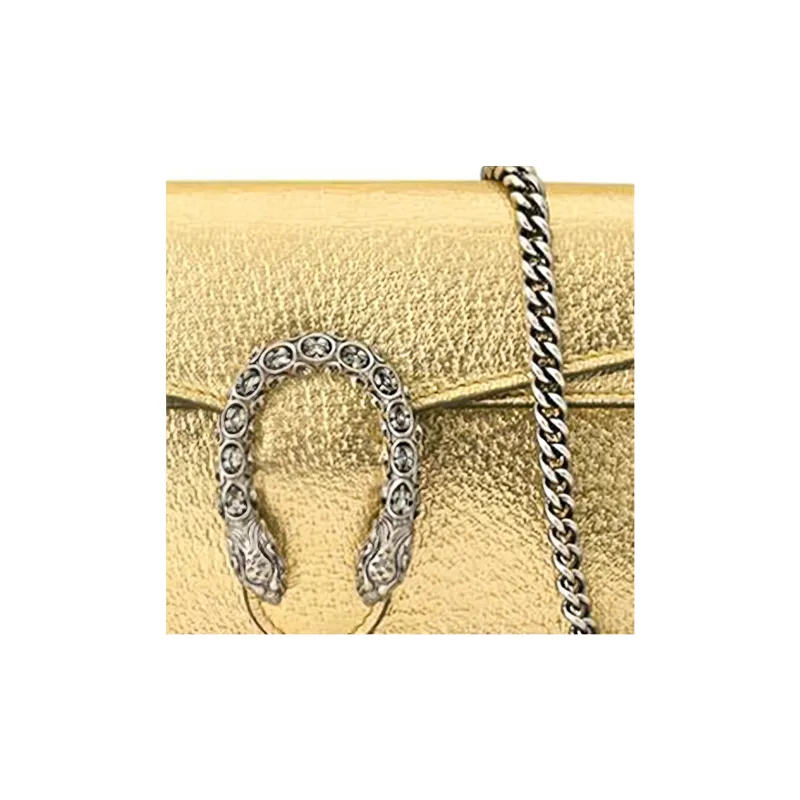 GUCCI Dionysus Leather Portable Crossbody Bag, Shoulder Bag Women's Gold-8