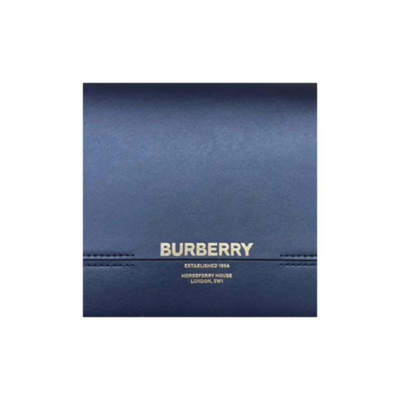 Burberry Leather Crossbody Bag Shoulder Bag Women's Blue-4