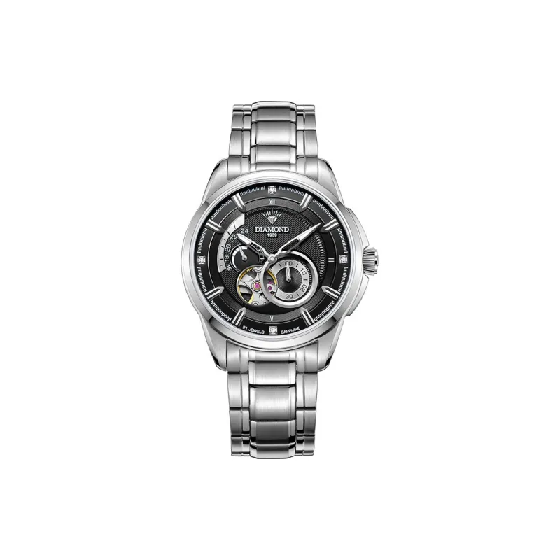 Diamond Automatic Mechanical Movement Watch Men's Watches White Dial-10
