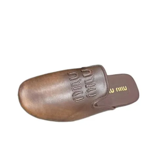 MIU MIU Wrap-toe Slippers Women's Brown