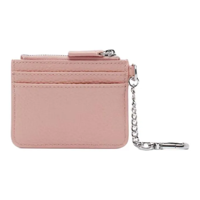 LACOSTE Calfskin Card Holder Women's Cherry Blossom Pink-1