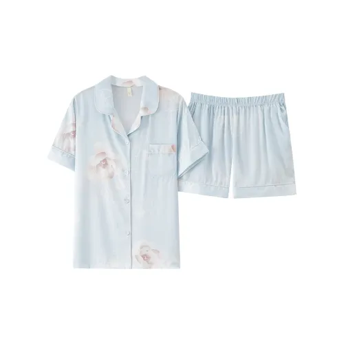 The Story Of The Flower Season Pajama Set Women's Light Blue
