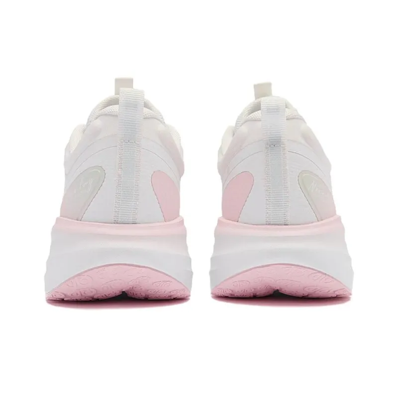 QIAODAN Wear resistant And Lightweight Low Top Running Shoes Women's White Pink-3