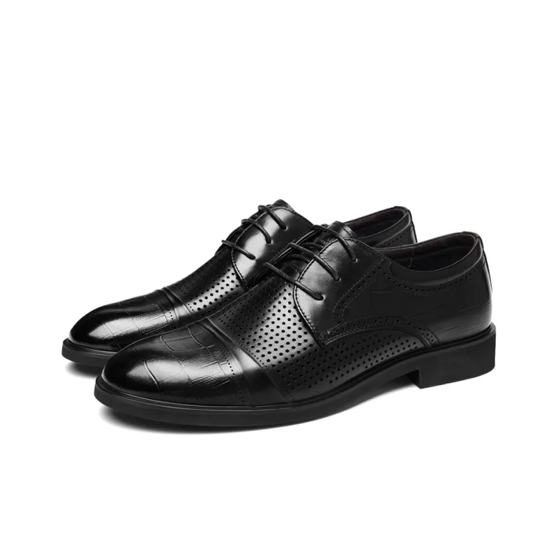 SEPTWOLVES Dress Shoes Men Low Top Black/Black-2