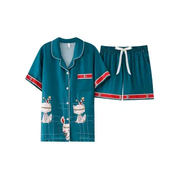 The Story Of The Flower Season Pajama Set Women's Peacock Green