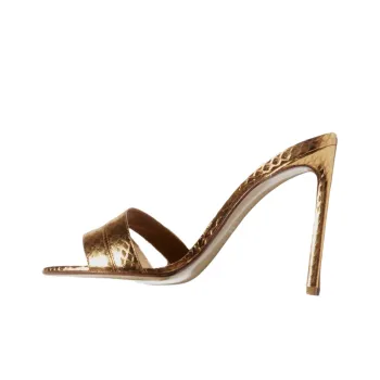 FRANCESCO RUSSO Slide Slippers 10.5cm Women's Gold