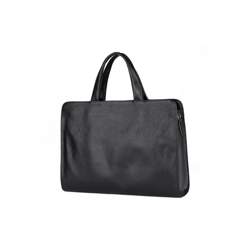 DOSRFINI Genuine Leather Top Grain Cow Leather Handbags Shoulder Bag Crossbody Bag Men's Black-1