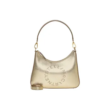 Stella McCartney Logo Detailed Metallic Shoulder Bag