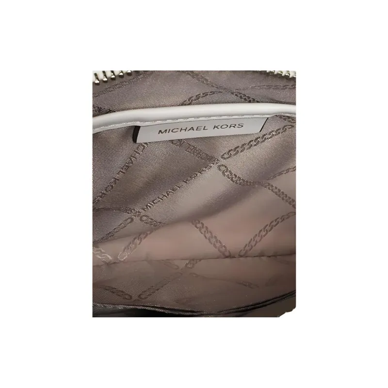 MICHAEL KORS Fabric With Leather Clutch Women's White-4