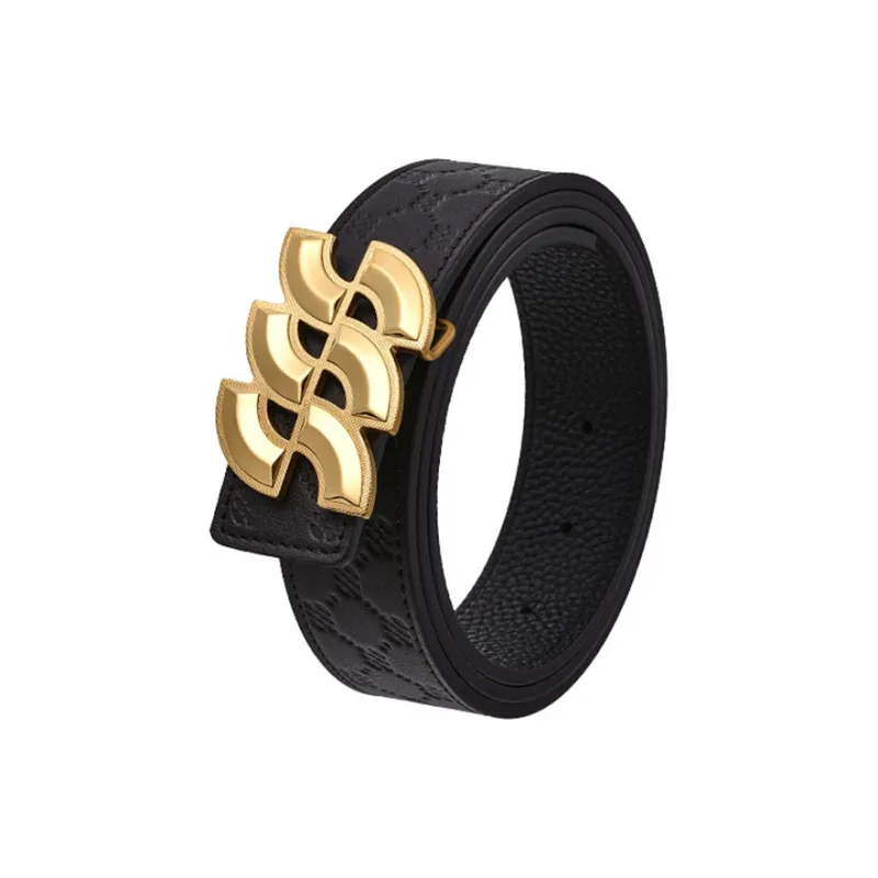 HLA Top Grain Cow Leather Belts Men's Width 3.4CM-6
