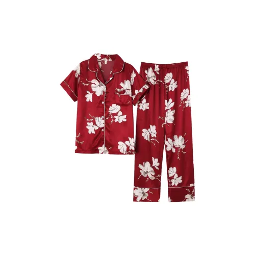 The Story Of The Flower Season Pajama Set Women's Red