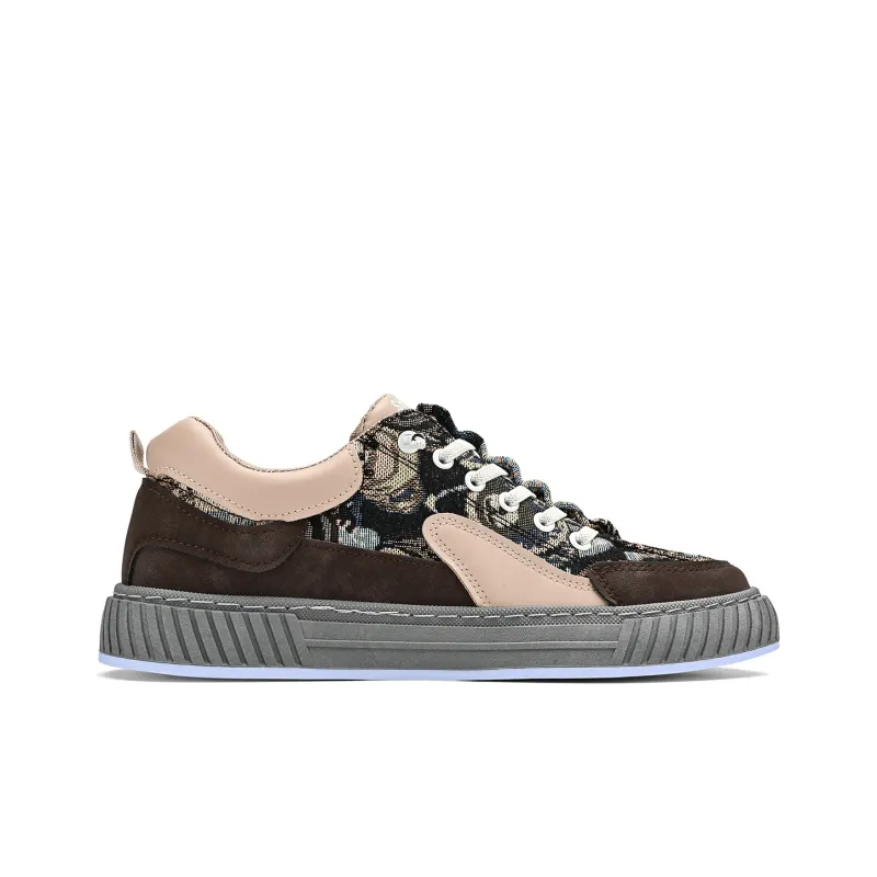 Binary Low Top Skateboard Shoes Men's Brown-4