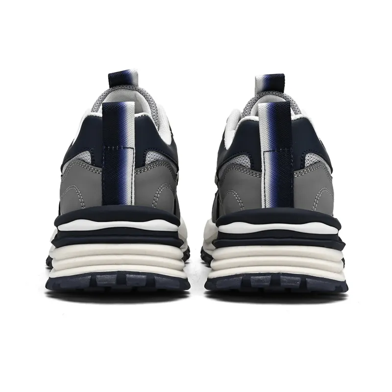 Binary Low Top Running Shoes Men's Gray Blue-5