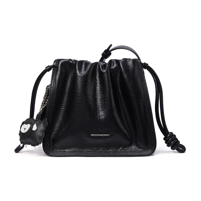 RED DRAGONFLY PU Leather Shoulder Bag Crossbody Bag Regular Women's Brown/Black-6
