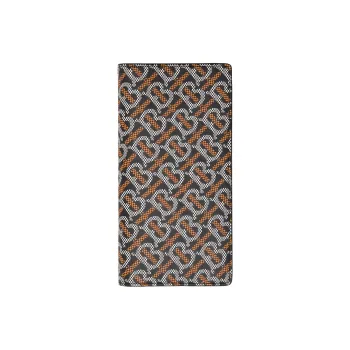 Burberry Leather Wallet Men's Black/Orange