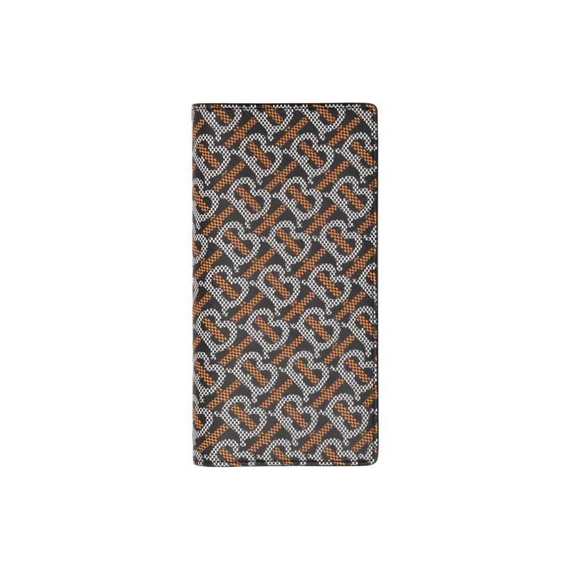 Burberry Leather Wallet Men's Black/Orange-0