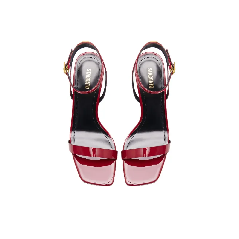 Staccato Vivian Viviann One Strap Sandals 7.5cm Women's Red-3