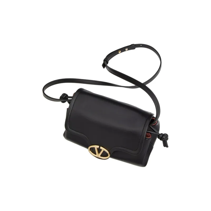 Valentino VLogo Plaque Foldover Top Shoulder Bag-4