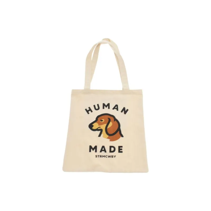 HUMAN MADE Cotton Tote Bag Shopping Bag Shoulder Bag Handbag Regular Unisex White-1