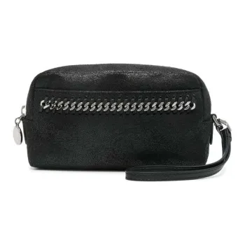 Stella McCartney Polyurethane Handheld Makeup Bag Women's Black