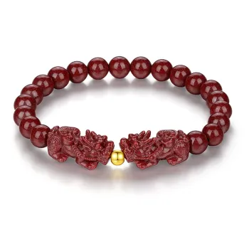 Olampe Reconstructed Cinnabar Jade Bracelets Women's