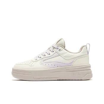 Erke Cool Play 2.0 Anti Slip Wear Resistant Low Top Skateboard Shoes Women's Microcrystalline White Light Purple Pink