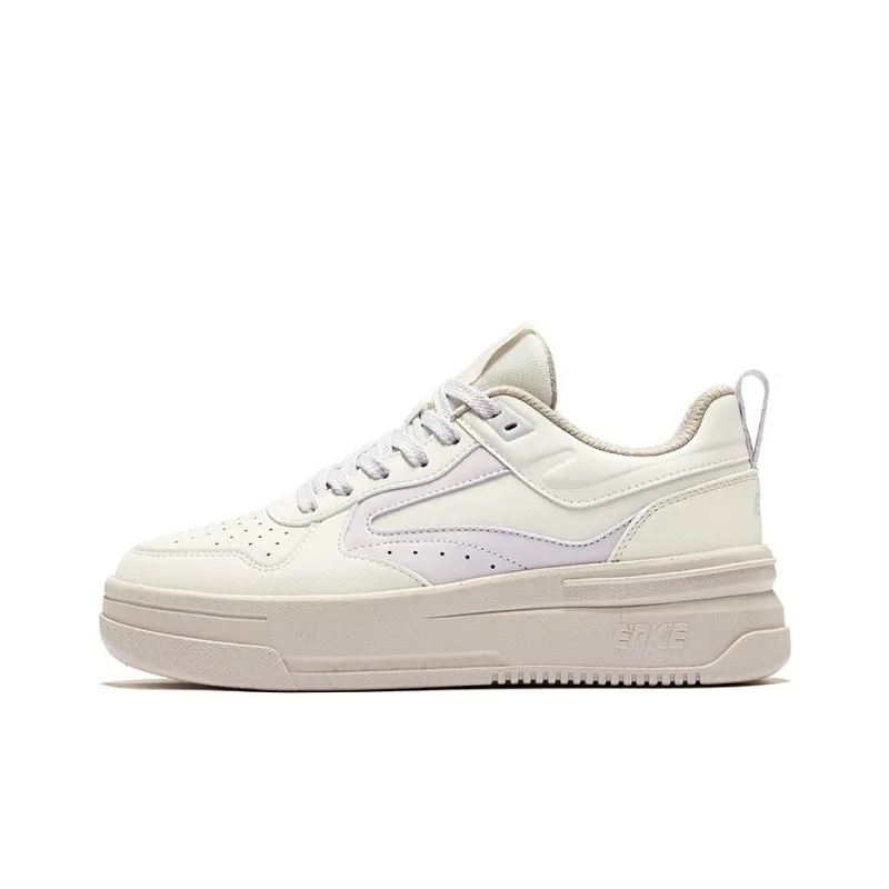 Erke Cool Play 2.0 Anti Slip Wear Resistant Low Top Skateboard Shoes Women's Microcrystalline White Light Purple Pink-0