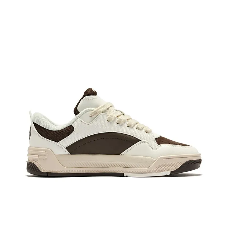 Erke Basi 2.0 Anti-Slip Wear-Resistant Low-Top Skateboard Shoes Men's Microcrystal White-1