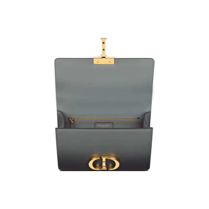 DIOR 30 Montaigne Leather Shoulder Bag Crossbody Bag Women's Gray-4