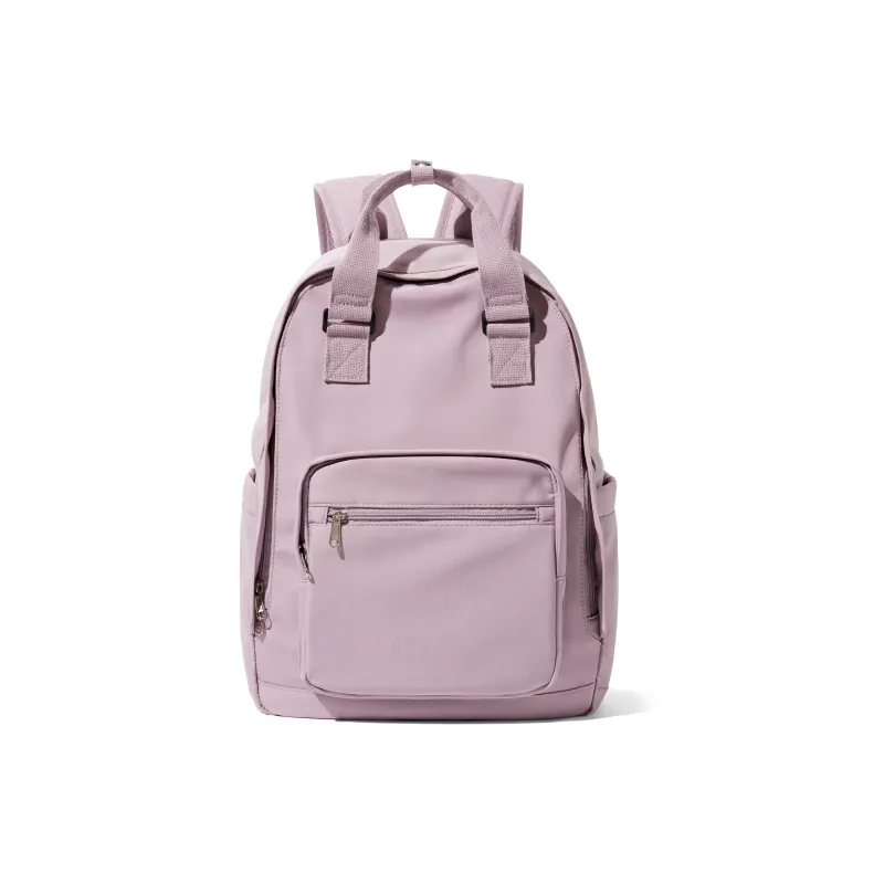COOWOZ Fabric Backpack Student Backpacks Regular Unisex Ecru/Black/Red/Light Purple-16