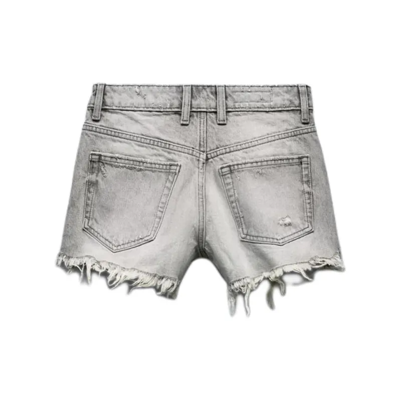 ZARA Denim Shorts Women's Gray-1