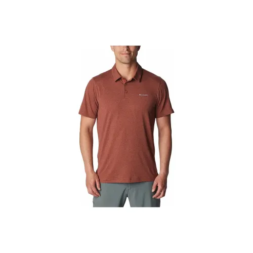 Columbia Tech Polo Shirts Men Brown