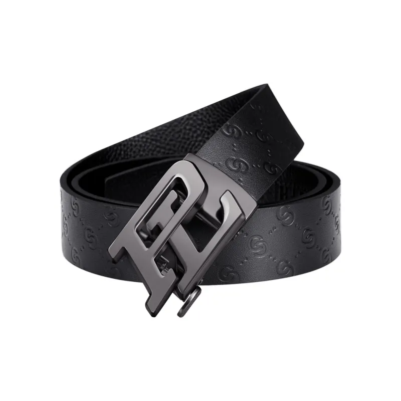 POLO Cow Leather Leather Belts Men's Gunmetal Width  3.5cm-2