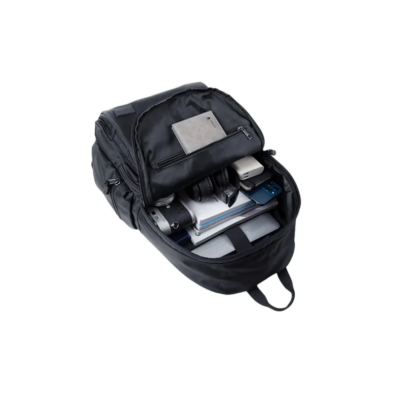 PULUWIRR Oxford Blend Polyester Versatile Convenience Medium Firmness Multi-Layer Storage Regular Unisex Black/Khaki-3