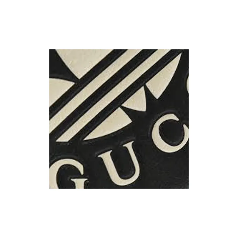 GUCCI Adidas Collaboration Leather Coin Purse Men's Black-4
