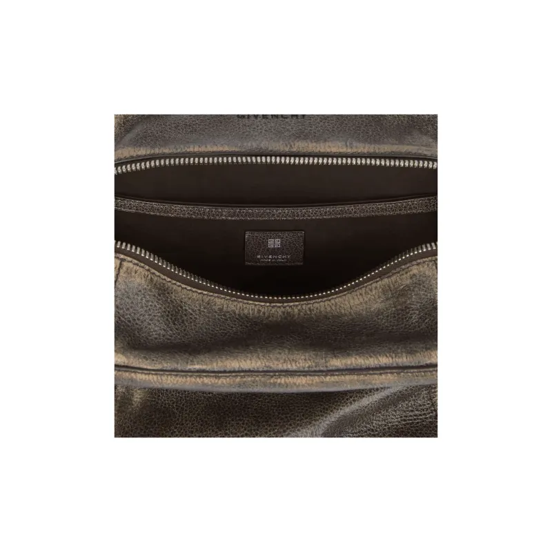 Givenchy Calfskin Shoulder Bag, Crossbody Bag Small Size Men's Beige & Chestnut-4