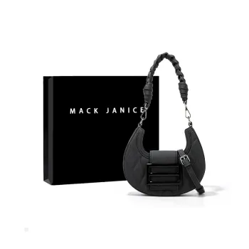 MACKJANICE Polyurethane With Synthetic Leather Shoulder Bag Women's Black