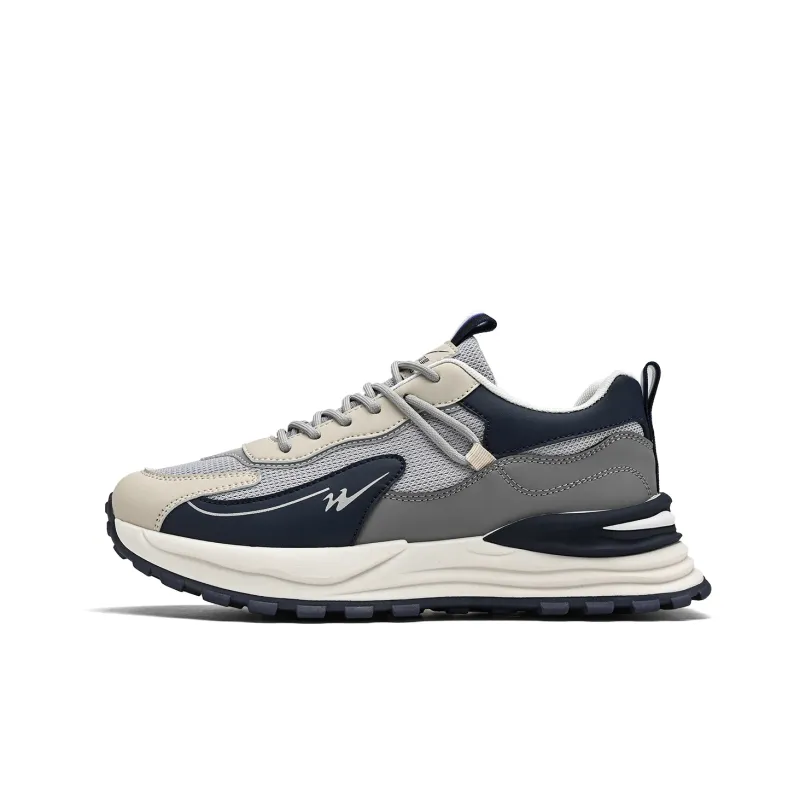 Binary Low Top Running Shoes Men's Gray Blue-0