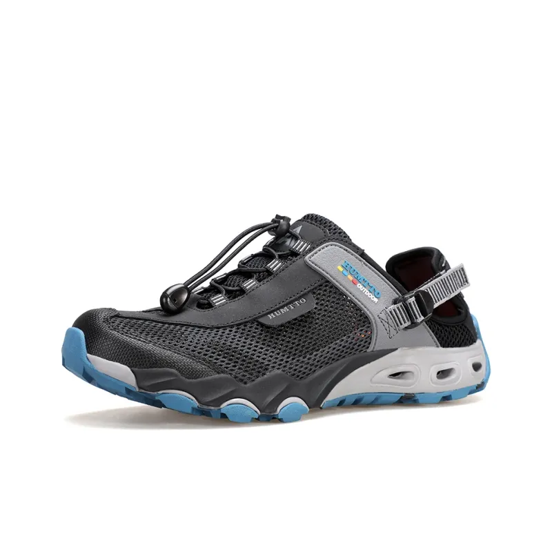 HUMTTO River Trekking Shoes Men's Black Denim Blue-1