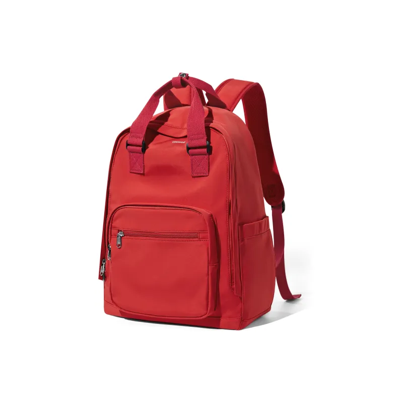 COOWOZ Fabric Backpack Student Backpacks Regular Unisex Ecru/Black/Red/Light Purple-12