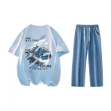 Set (Light Blue T-Shirts+Dark Blue Jeans)