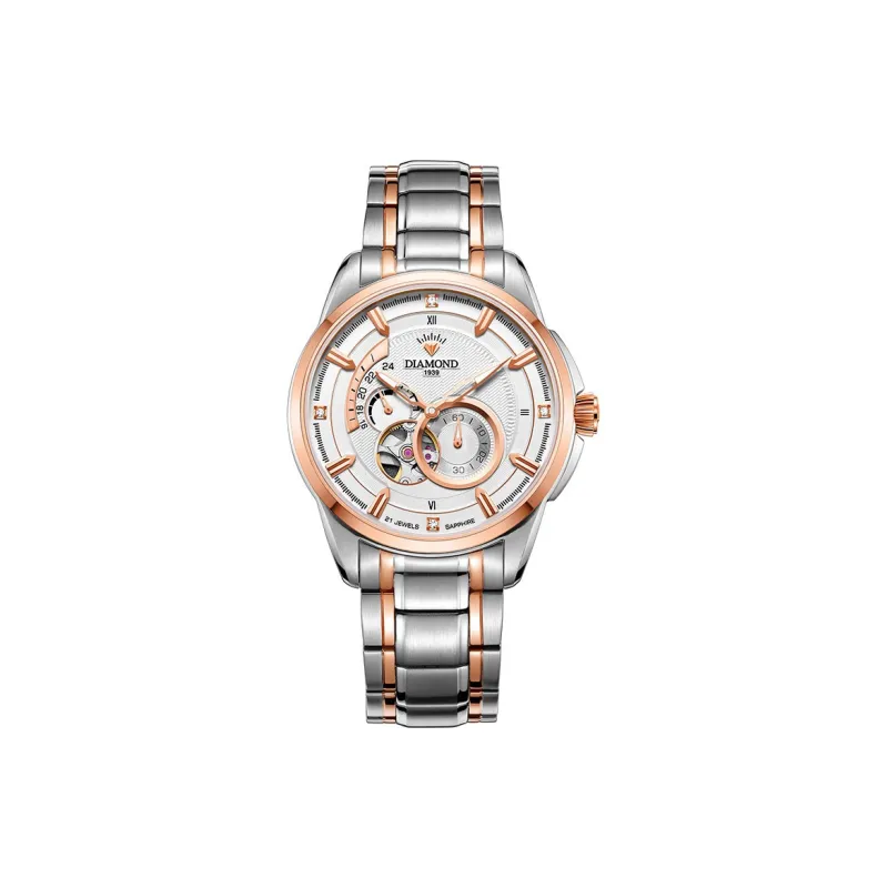 Diamond Automatic Mechanical Movement Watch Men's Watches White Dial-4